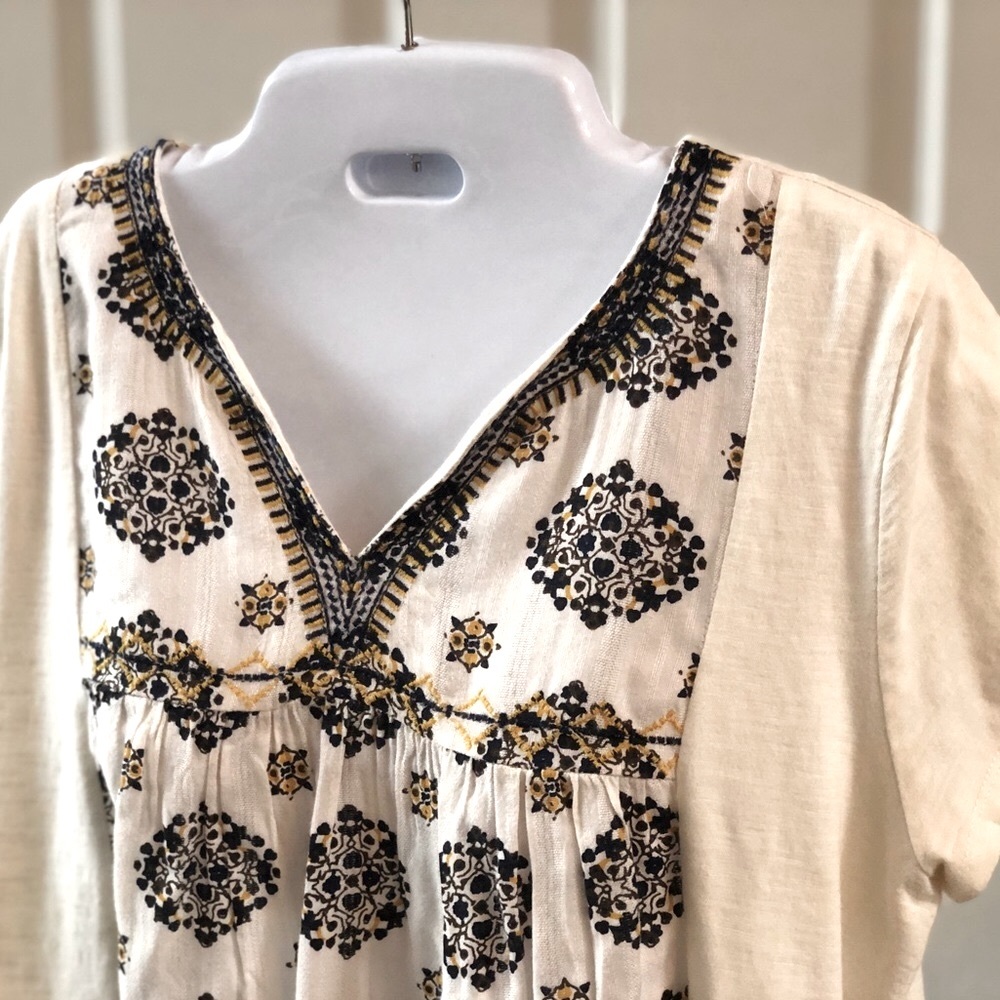 St John’s Bay 100% cotton embroidered blouse sz M